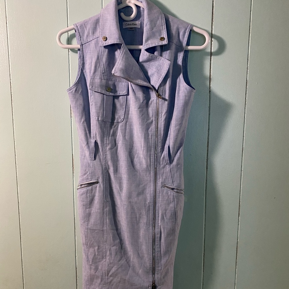 Blue Calvin Klein Moto Jean Dress